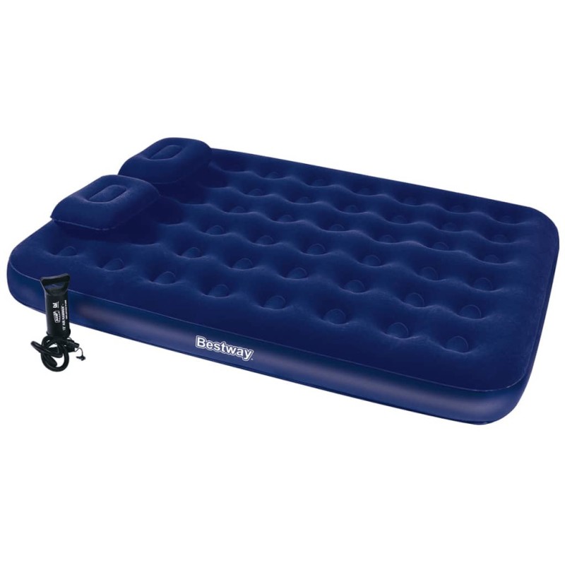 Bestway Materasso Gonfiabile Floccato con Cuscino e Pompa 203x152x22cm