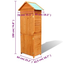   Armadietto da Giardino Marrone 42,5x64x190 cm