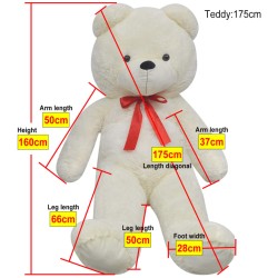   Orsacchiotto di Peluche XXL Bianco 160 cm