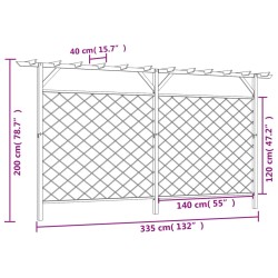   Recinzione di Lattice con Pergolato per Giardino in Legno