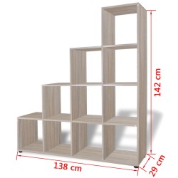   Libreria Scalare / Scaffale Espositore 142 cm Rovere