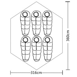   Tenda per 6 Persone Verde