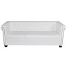   Divano Chesterfield a 3 Posti in Finta Pelle Bianco