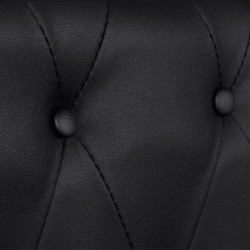   Divano Chesterfield a 2 Posti in Finta Pelle Nero