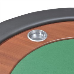   Tavolo Poker 10 Giocatori Postazione Dealer Vassoio Chip Verde