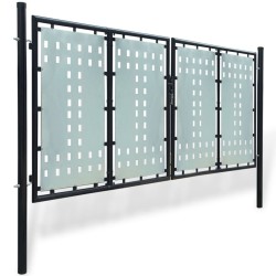   Cancello per Recinzione Singolo Nero 300 x 175 cm