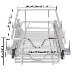   Cestelli a Rete Scorrevoli 2 pz Argento 300 mm