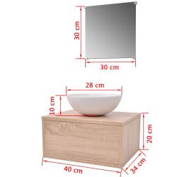   Mobili da Bagno con Lavabo Set 3 pz Beige