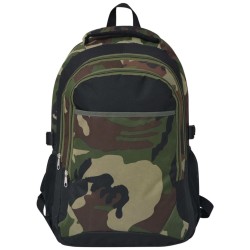   Zaino da Scuola 40L Nero e Mimetico