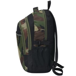   Zaino da Scuola 40L Nero e Mimetico