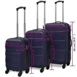   Set Trolley Rigidi 3 pz Blu 45,5/55/66 cm