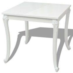   Tavolo da Pranzo 80x80x76 cm Bianco Lucido