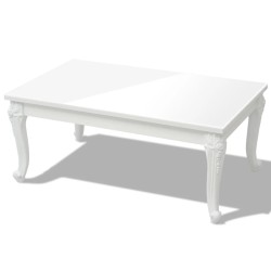   Tavolino da Salotto 100x60x42 cm Bianco Lucido