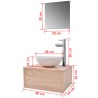   Set Mobili per Bagno con Lavandino 4 pz con Rubinetto Beige