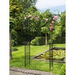 Nature Arco da Giardino in Metallo 114x66x232 cm Nero