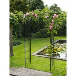 Nature Arco da Giardino in Metallo 114x66x232 cm Nero