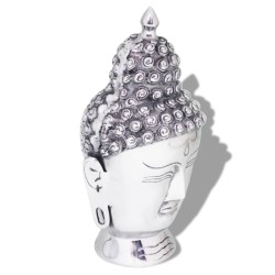 Testa di Buddha Decorazione in Alluminio Argento