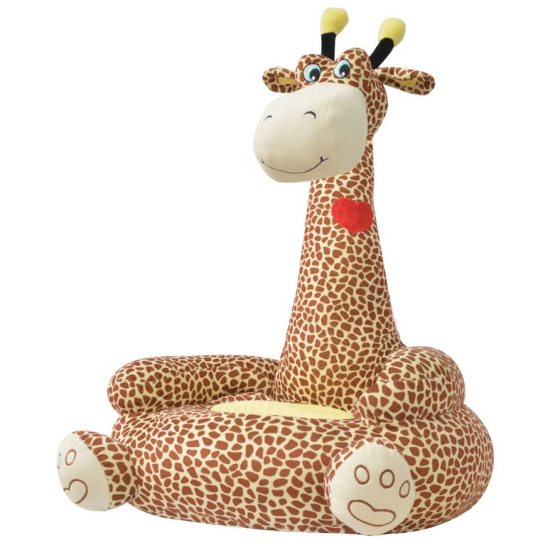 Poltrona in Peluche per Bambini Girafa Marrone