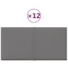 Pannelli Murali 12 pz Grigio Chiaro 30x15 cm Tessuto 0,54 m²