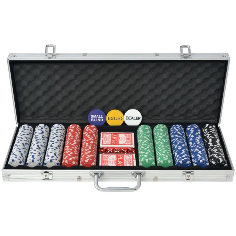   Set da Poker con 500 Chips Alluminio