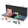   Set da Poker con 500 Chips Alluminio