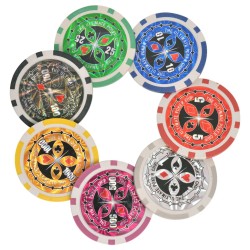   Set da Poker/Blackjack con 600 Chips Laser Alluminio