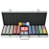   Set da Poker con 500 Chips Laser in Alluminio