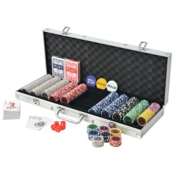   Set da Poker con 500 Chips Laser in Alluminio