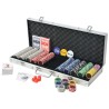   Set da Poker con 500 Chips Laser in Alluminio