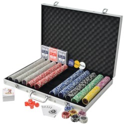   Set da Poker con 1000 Chips Laser Alluminio