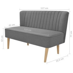   Divano in Stoffa 117x55,5x77 cm Grigio Chiaro