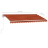 Tenda Retrattile Automatica con Palo 400x300 cm Arancio Marrone