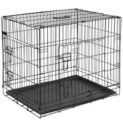 @Pet Gabbia Trasporto per Cani in Metallo 92,5x57,5x64 cm Nera 15003