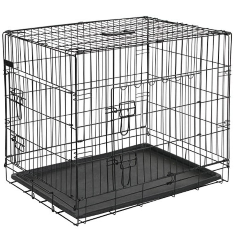 @Pet Gabbia Trasporto per Cani in Metallo 92,5x57,5x64 cm Nera 15003