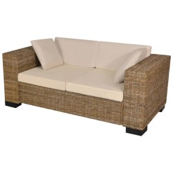   Set Divani a 2 e 3 Posti in Vero Rattan