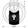 Master Lock Lucchetto a Disco Excell in Acciaio Inox 70 mm M40EURDNUM