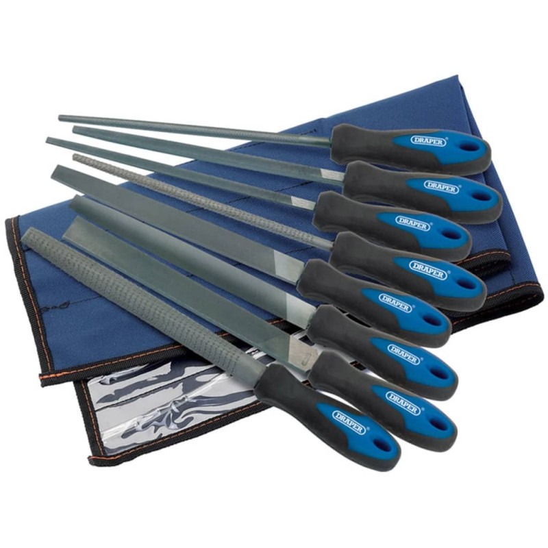 Draper Tools Set 8 Pz Lime e Raspe da Ingegnere 200 mm 44961