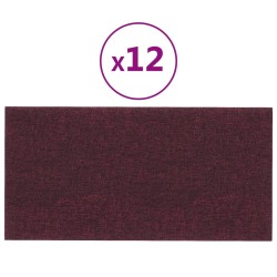 Pannelli Murali 12 pz Viola 60x30 cm in Tessuto 2,16 m²