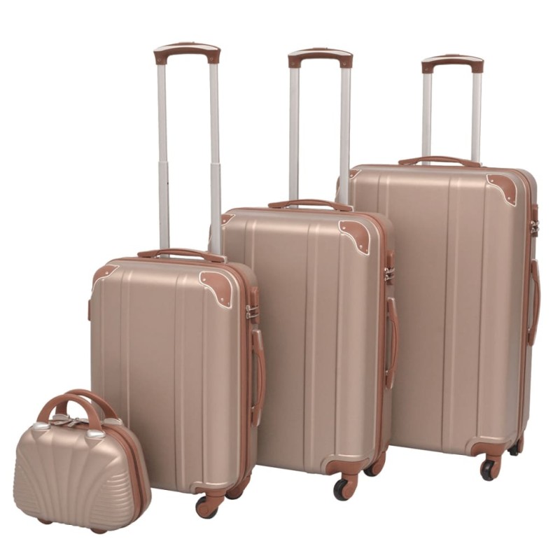   4 Pz. Set di Trolley Rigidi Color Champagne