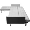 Divano Letto Angolare in Tessuto 218x155x69 cm Nero e Grigio