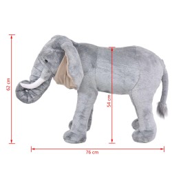   Elefante in Peluche in Piedi Grigio XXL