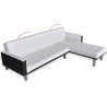   Divano Letto a L in Pelle Artificiale Bianco