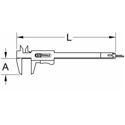 KS Tools Calibro a Corsoio Tascabile 0-150 mm 300.0510