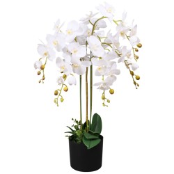   Orchidea Artificiale con Vaso75 cm Bianca