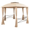   Gazebo Padiglione da Giardino con Tende Esagonale 360x265 cm