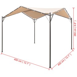   Gazebo Padiglione Tenda Tettoia 4x4 m in Acciaio Beige