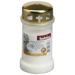 Bolsius Candele Commemorative con Tappo No 3 12 pz Trasparenti