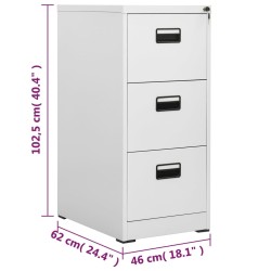 vidaXL Schedario Grigio Chiaro 46x62x102,5 cm in Acciaio