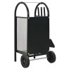 Carrello per Legna da Ardere Nero 30x35x81 cm Acciaio