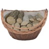 vidaXL Cesta Legna da Ardere con Manico 60x44x55 cm Naturale in Salice